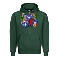 Sports Green puerto rico hearts Zipper Hoodie - Zillion Design Studio
