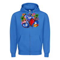 True Royal puerto rico hearts Zipper Hoodie - Zillion Design Studio
