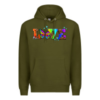 Army Green pride love butterflies Premium Hoodie - AdoDesignShop