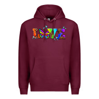 Burgundy pride love butterflies Premium Hoodie - AdoDesignShop