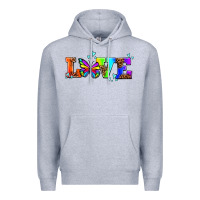 Heather Grey pride love butterflies Premium Hoodie - AdoDesignShop