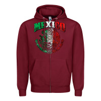 Burgundy mexico coat of arms Zipper Hoodie - Zillion Design Studio