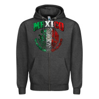 Charcoal Heather mexico coat of arms Zipper Hoodie - Zillion Design Studio