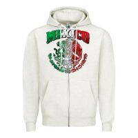 Oatmeal Heather mexico coat of arms Zipper Hoodie - Zillion Design Studio