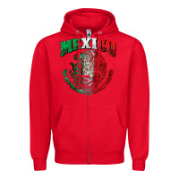 Red mexico coat of arms Zipper Hoodie - Zillion Design Studio