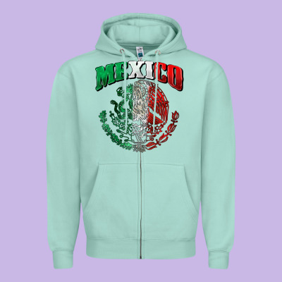 Mexico Coat Of Arms Zipper Hoodie Designed By Zillion Design Studio
