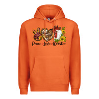Carrot Peace Love Rooster With Sunflowers Premium Hoodie - LillyAllenDesigns