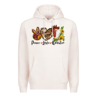 Pale Pink Peace Love Rooster With Sunflowers Premium Hoodie - LillyAllenDesigns