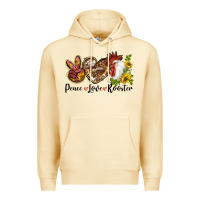 Peace Love Rooster With Sunflowers Premium Hoodie | Teevron