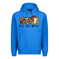 True Royal Peace Love Rooster With Sunflowers Premium Hoodie - LillyAllenDesigns