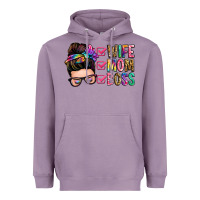Lavender wife mom boss messy bun Heavyweight Hoodie - Zillion Design Studio