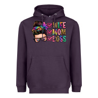 Plum wife mom boss messy bun Heavyweight Hoodie - Zillion Design Studio
