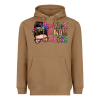 Toasted Coconut wife mom boss messy bun Heavyweight Hoodie - Zillion Design Studio