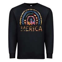 Black merica rainbow Premium Sweatshirt - CowhideDigitalArt