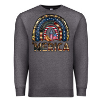 Charcoal Heather merica rainbow Premium Sweatshirt - CowhideDigitalArt