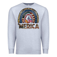 Heather Grey merica rainbow Premium Sweatshirt - CowhideDigitalArt