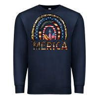 Navy merica rainbow Premium Sweatshirt - CowhideDigitalArt