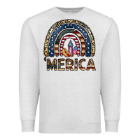 Oatmeal Heather merica rainbow Premium Sweatshirt - CowhideDigitalArt