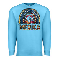 Ocean Blue merica rainbow Premium Sweatshirt - CowhideDigitalArt