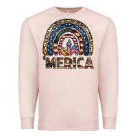 Pale Pink merica rainbow Premium Sweatshirt - CowhideDigitalArt