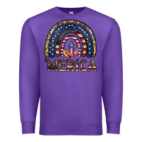 Purple merica rainbow Premium Sweatshirt - CowhideDigitalArt