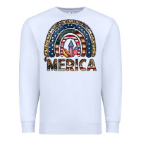 White merica rainbow Premium Sweatshirt - CowhideDigitalArt