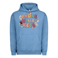 Pigment Pebble Blue phone wallet keys Urban Hoodie - MaliasSmallBusiness