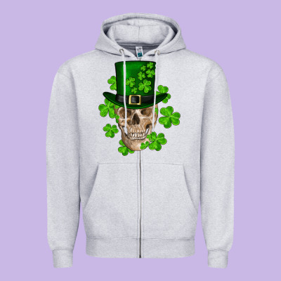 Zipper Hoodie st. patrick's day skull