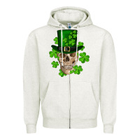 Oatmeal Heather st. patrick's day skull Zipper Hoodie - RanaPortraitStore
