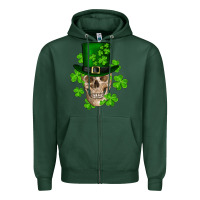 Sports Green st. patrick's day skull Zipper Hoodie - RanaPortraitStore