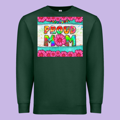 Proud Mom Premium Sweatshirt Designed By Hra Design Shop