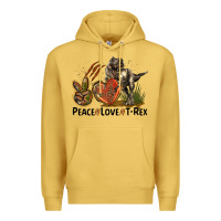 Antique Gold Western Peace Love T-Rex Premium Hoodie - LillyAllenDesigns
