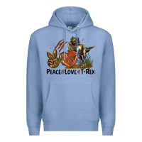 Colony Blue Western Peace Love T-Rex Premium Hoodie - LillyAllenDesigns