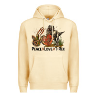 Western Peace Love T-rex Premium Hoodie | Teevron