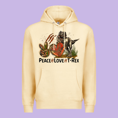 Western Peace Love T-rex Premium Hoodie Designed By Lillyallendesigns