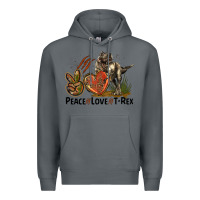 Rock Western Peace Love T-Rex Premium Hoodie - LillyAllenDesigns
