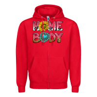 Red homebody Zipper Hoodie - texasbilliewilder