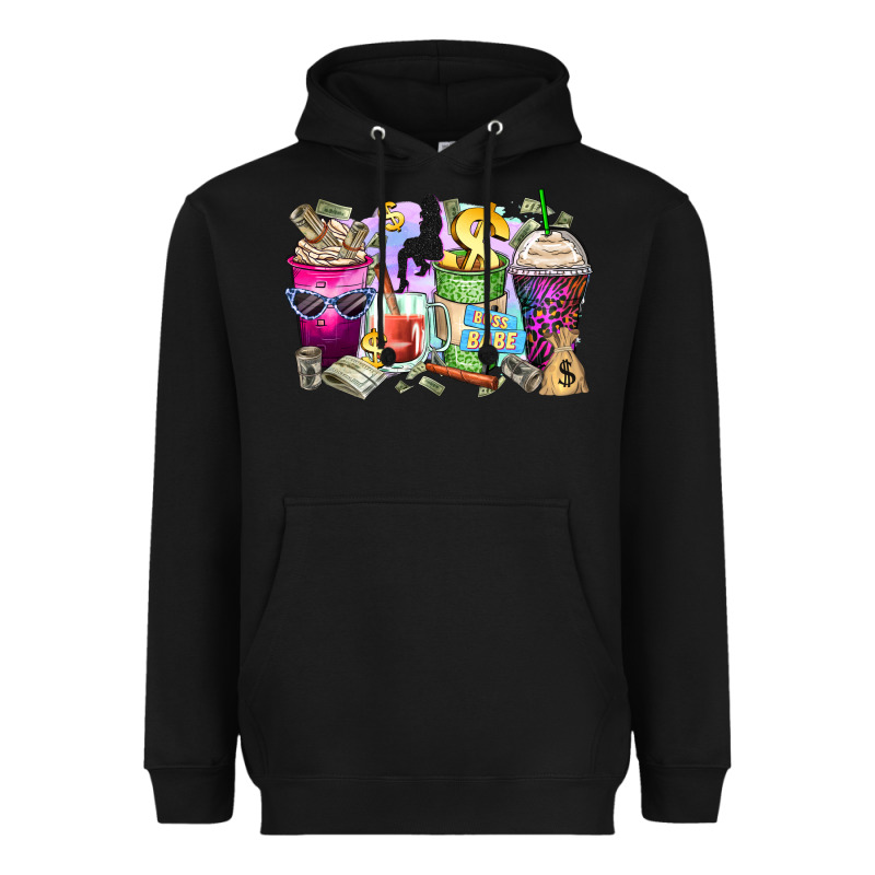 Boss Babe Coffee Cups Heavyweight Hoodie by Zillion Design Studio | Teevron