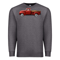 Charcoal Heather western red truck right side view Premium Sweatshirt - FaDigitalArtStudio
