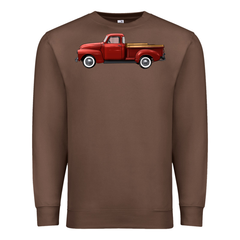 Western Red Truck Right Side View Premium Sweatshirt by FaDigitalArtStudio | Teevron