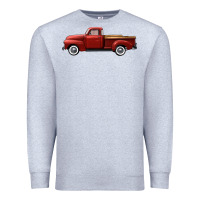 Heather Grey western red truck right side view Premium Sweatshirt - FaDigitalArtStudio