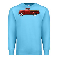 Ocean Blue western red truck right side view Premium Sweatshirt - FaDigitalArtStudio