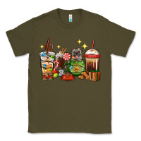 Army Green Christmas coffee cups with Pug Classic Tee - RanaPortraitStore