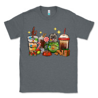 Charcoal Heather Christmas coffee cups with Pug Classic Tee - RanaPortraitStore