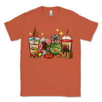 Copper Christmas coffee cups with Pug Classic Tee - RanaPortraitStore