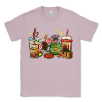 Lilac Christmas coffee cups with Pug Classic Tee - RanaPortraitStore