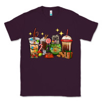 Plum Christmas coffee cups with Pug Classic Tee - RanaPortraitStore