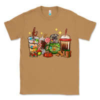 Toasted Coconut Christmas coffee cups with Pug Classic Tee - RanaPortraitStore