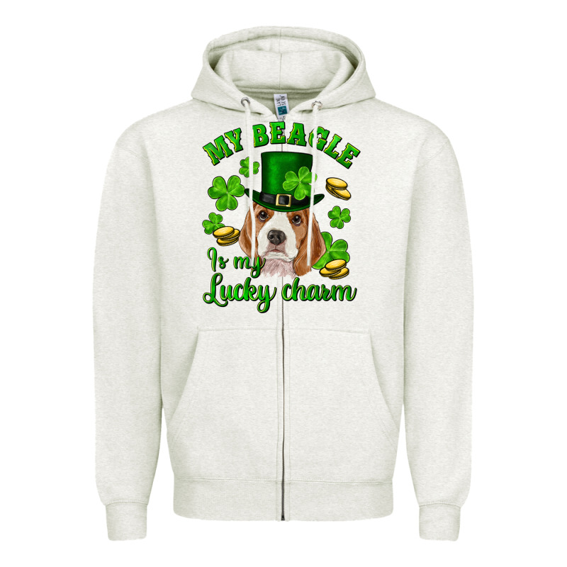 St.patrick's Day My Beagle Is My Lucky Charm Zipper Hoodie by RanaPortraitStore | Teevron