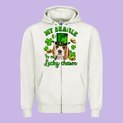 Zipper Hoodie st.patrick's day my beagle is my lucky charm